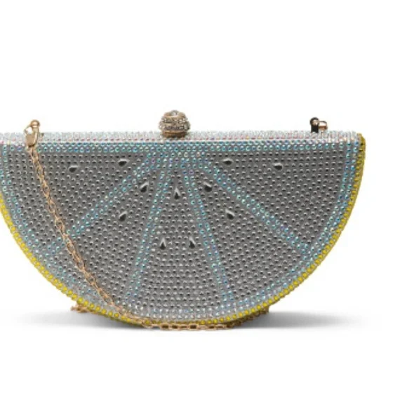 Crystal Embellished Lemon Slice Clutch - Picture 6 of 6